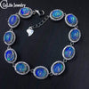 Classic natural opal bracelet 11pcs 13ct opal silver bracelet solid 925 silver gemstone bracelet Luxurious gem bracelet for girl