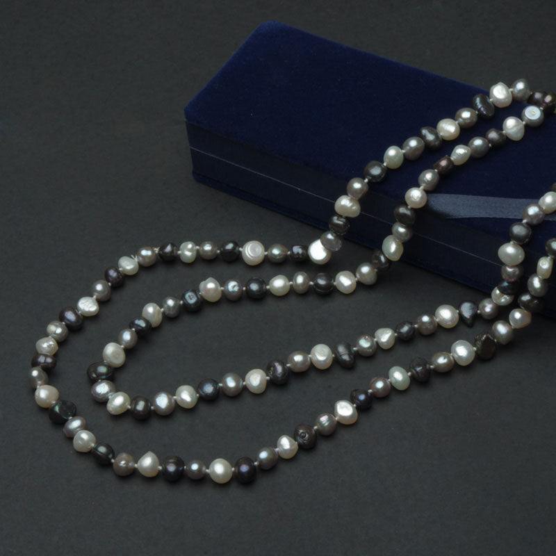 Classic retro Baroque Pearl long Necklace Multicolor natural pearl necklace For Women wedding Party Jewelry
