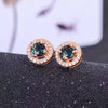 Classic sapphire stud earrings 4mm round brilliant natural dark blue sapphire gemstone earrings solid 925 silver sapphire earrin