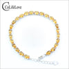 Classic silver gemstone bracelet 8 pcs natural flawless citrine silver bracelet solid 925 silver yellow crystal bracelet