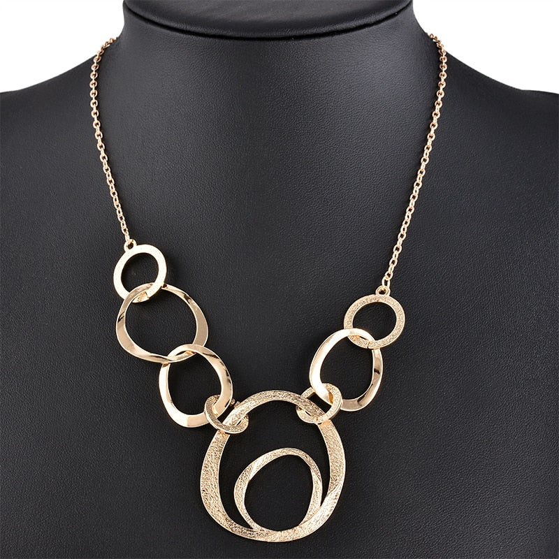Classical Exaggerat Annulus Chocker Necklaces Collar Pendant Necklace women Statement Sweater Necklace