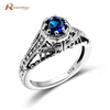 Classical Fine Jewelry Princess Cut Round Lab Saphire Stone Wedding Ring Real 925 Sterling Silver Women Vintage Engagement Rings