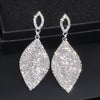 Classical Large Drop Earrings Bride Teardrop Shape Crystal Earrings for Women Rhinestone Dangle Wedding Earring Jewelry WX065