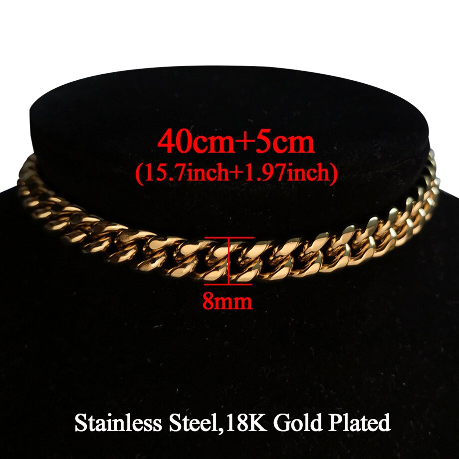 Clavicle Chain Linked Neck Necklaces for Women GIft Minimalist Gold Color Stainless Steel Choker Necklace Jewelry 2021