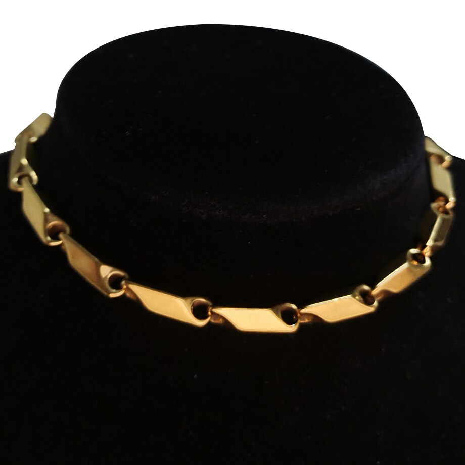 Clavicle Chain Linked Neck Necklaces for Women GIft Minimalist Gold Color Stainless Steel Choker Necklace Jewelry 2021