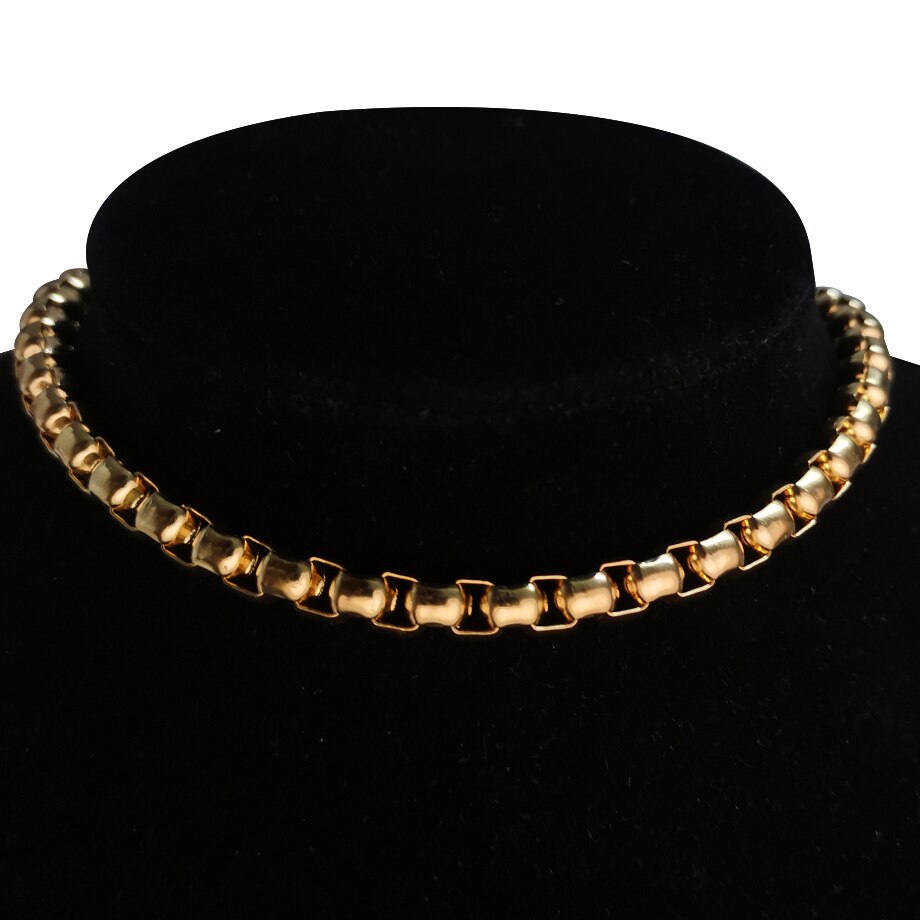 Clavicle Chain Linked Neck Necklaces for Women GIft Minimalist Gold Color Stainless Steel Choker Necklace Jewelry 2021