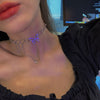 Clavicle Choker Personality Punk Butterfly Link Chain Necklace Women Necklaces 2021 Women Jewelry Hollow Circle Long Tassel