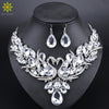Clear-Crystal-Bridal-Jewelry-Sets-Silver-Color-Swan-Pendant-Necklace-Women-Gift-Party-Wedding-Prom-Necklace