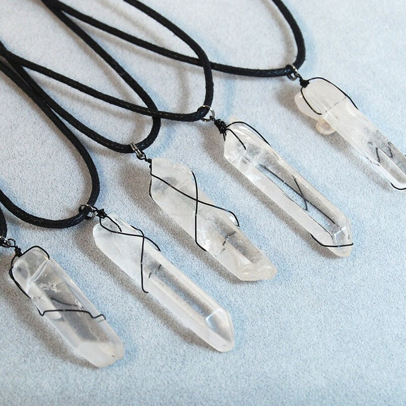 Clear Quartz Crystal Necklace, Clear Quartz Point, Clear Quartz Stone Necklace