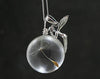 Clear Wish Glass Ball Pendant Necklace Flying Fairy Charm Dandelion Seed Transparent Time Gem Jewelry Christmas Gift For Friends