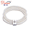 Clearance Buy50gift50 Natural Bracelet 4-4.5 mm White Pearl 3 Strand Bracelets For Women