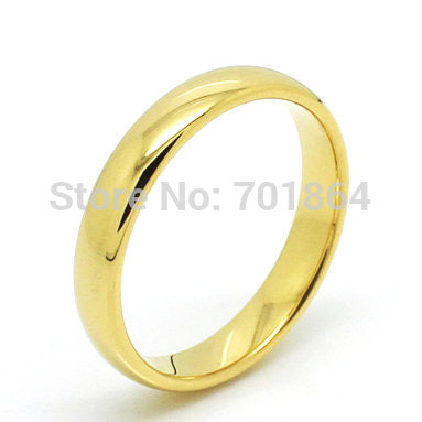 Clearance! US Size 4-12 Couple Ring Tungsten Carbide Wedding Ring 4mm width Gold Color