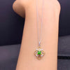 CoLife Jewelry Vintage Gemstone Pendant for Daily Wear 4mm Natural Chrome Diopside Necklace Pendant 925 Silver Gemstone Jewelry