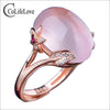 CoLife Jewelry fashion rose quartz ring 12 mm * 16 mm natural rose quartz silver ring solid 925 sterling silver gemstone ring