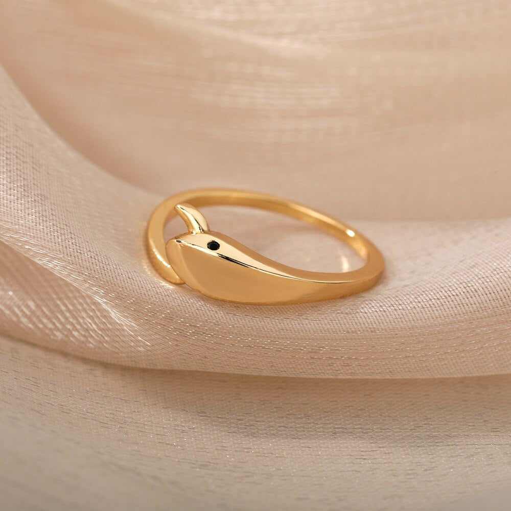 Cobra Snake Rings For Women Men Stainless Steel Gold Color Retro Finger Ring Classic Aesthetic Jewelry Couple Gift bague