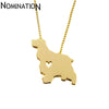 Cocker Spaniel dog necklace animal pendant jewelry golden colors plated