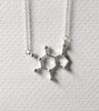 Coffee Caffeine Molecule Necklaces Science Structure Chemistry Molecules Geometry Polygonal Hexagon Hollow Pendant Necklace