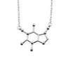 Coffee Caffeine Molecule Necklaces Science Structure Chemistry Molecules Geometry Polygonal Hexagon Hollow Pendant Necklace
