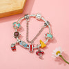 Coffee Sandwich Beads Fries Camera Pendant Charm Bracelet For Women And Snake Chain Brand Bracelet Party Jewelry