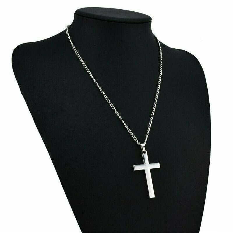 Colgante cruzado Vintage de aleación de Zinc para hombre y mujer, gargantilla de cadena negra clásica Punk, joyería