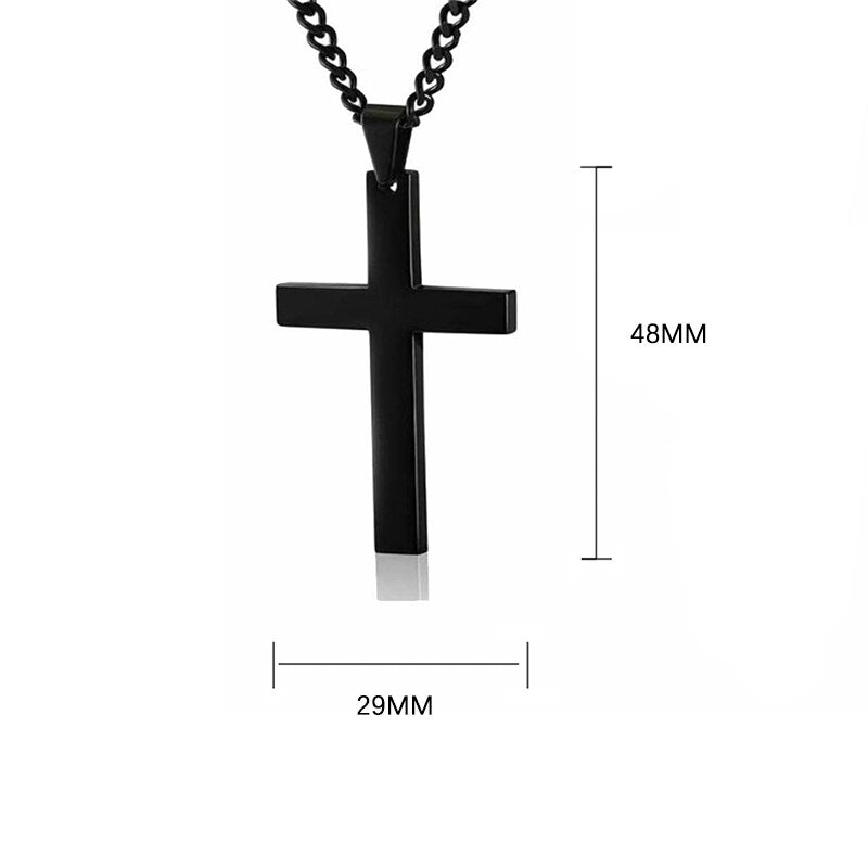 Colgante cruzado Vintage de aleación de Zinc para hombre y mujer, gargantilla de cadena negra clásica Punk, joyería