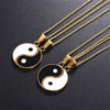 Colgante de acero inoxidable Yin Yang para parejas o mejores amigos, collar de piezas de rompecabezas, joyería de cumpleaños, 2 piezas a juego, 2021