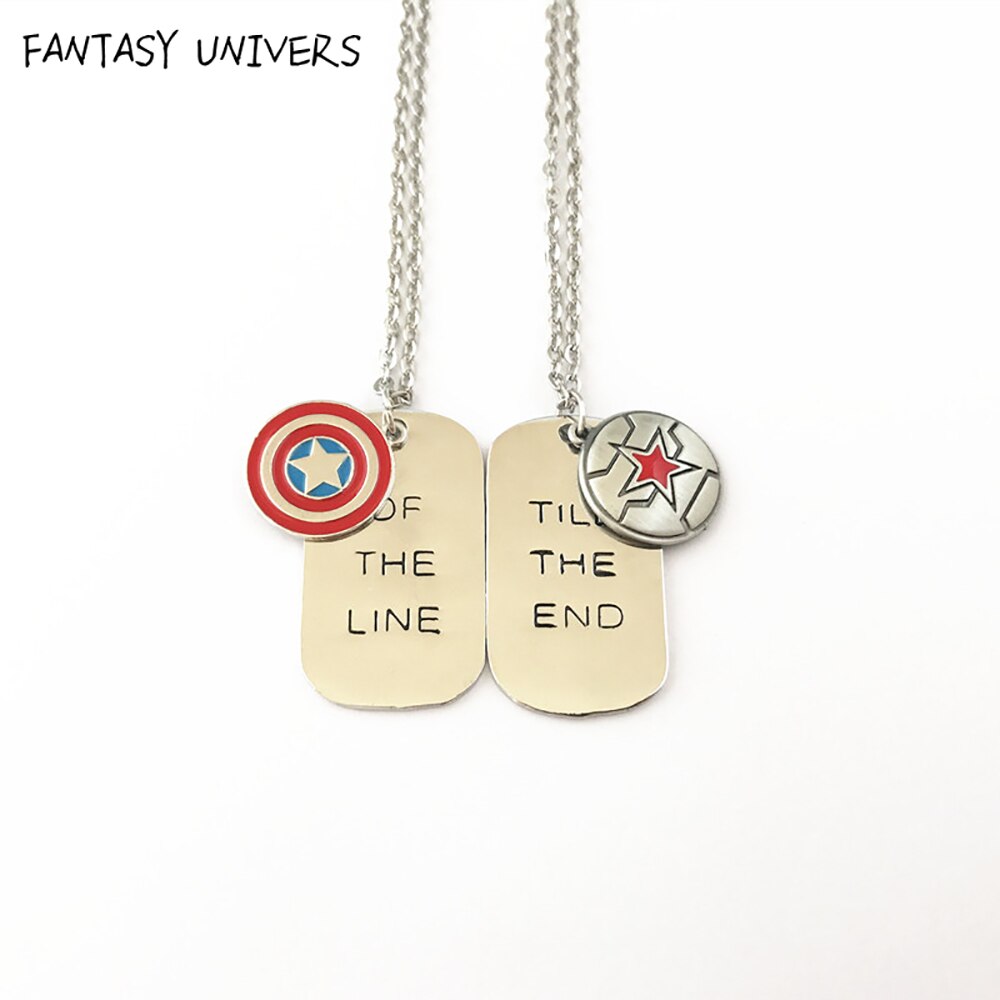 Colgante de superhéroe de universo de fantasía, collar de capitán/soldado de invierno, alta calidad, diseño Original, joyería de Metal, 2PSC