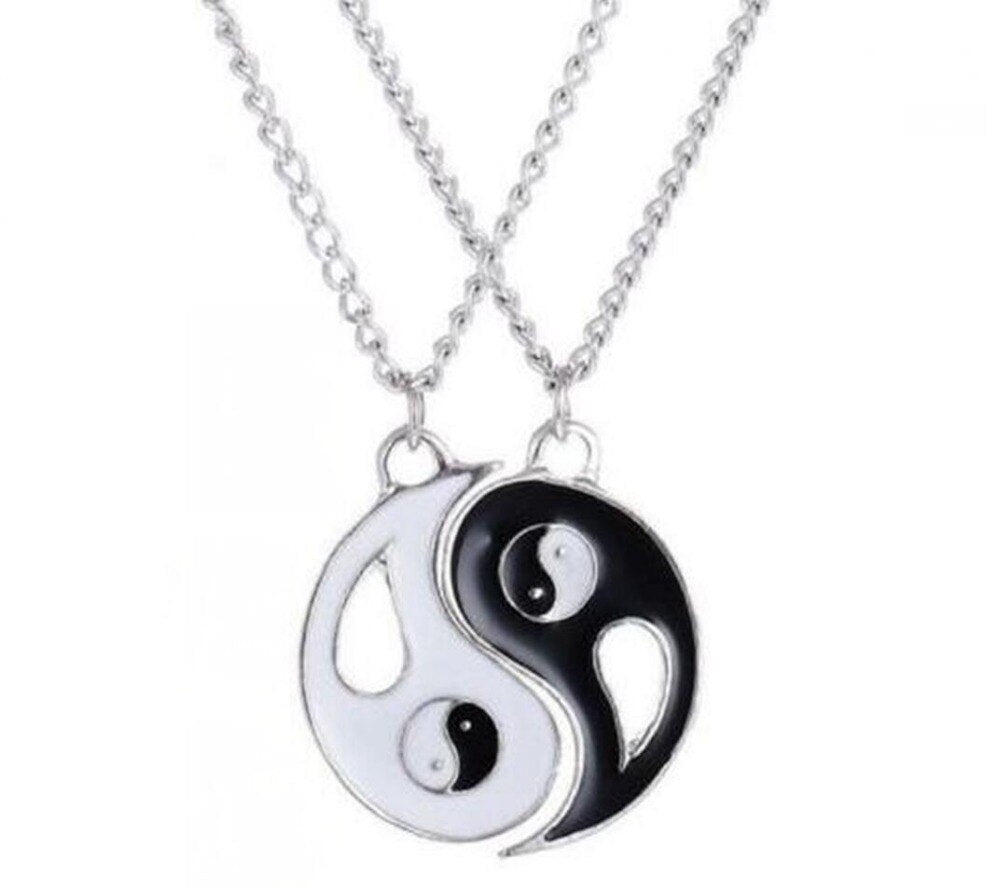 Collar Yin Yang para parejas, 2 colgantes, mejores amigos, amantes, YING YANG