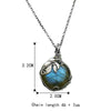 Collar botánico con labradorita tallada para mujer, piedra Natural azul, piedra lunar rugosa, joyería