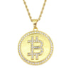 Collar con colgante de Bitcoin, circonia microcúbica Icy Rock, Hip-hop, a la moda