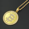 Collar con colgante de Bitcoin, circonia microcúbica Icy Rock, Hip-hop, a la moda