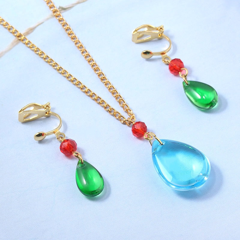 Collar con colgante de Castillo móvil de dibujos animados japoneses para hombres y mujeres, joyería de Cosplay con diseño de Castillo de houl azul