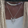 Collar con colgante de alas de hada de Ángel para mujer, cadena, Gargantilla, joyería gótica Punk, accesorios Vintage