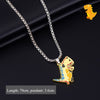 Collar con colgante de dinosaurio de dibujos animados para hombre y mujer, cadena de aleación en forma de O CON CUELLO, Hip Hop, joyería para parejas
