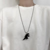 Collar con colgante de dinosaurio de dibujos animados para hombre y mujer, cadena de aleación en forma de O CON CUELLO, Hip Hop, joyería para parejas