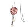 Collar con colgante de flores de estilo coreano para mujer, cadena larga de suéter con accesorios de joyería