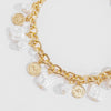 Collar con colgante de moneda y Perla de cuadrado Irregular barroco para mujer, cadena trasera, joyería Bohemia 2021