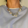 Collar con colgante de moneda y Perla de cuadrado Irregular barroco para mujer, cadena trasera, joyería Bohemia 2021