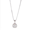 Collar con colgante de piedra lunar redondo para mujer, colgante blanco chapado de plata, joyería de lujo para mujer, cadena corta de clavícula