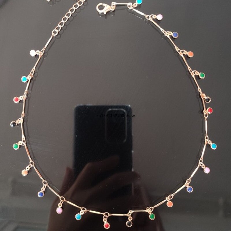 Collar con cuentas coloridas bohemias para mujer, cadena con borlas para clavícula, Gargantilla, joyería de fiesta hecha a mano, regalo, novedad de 2021