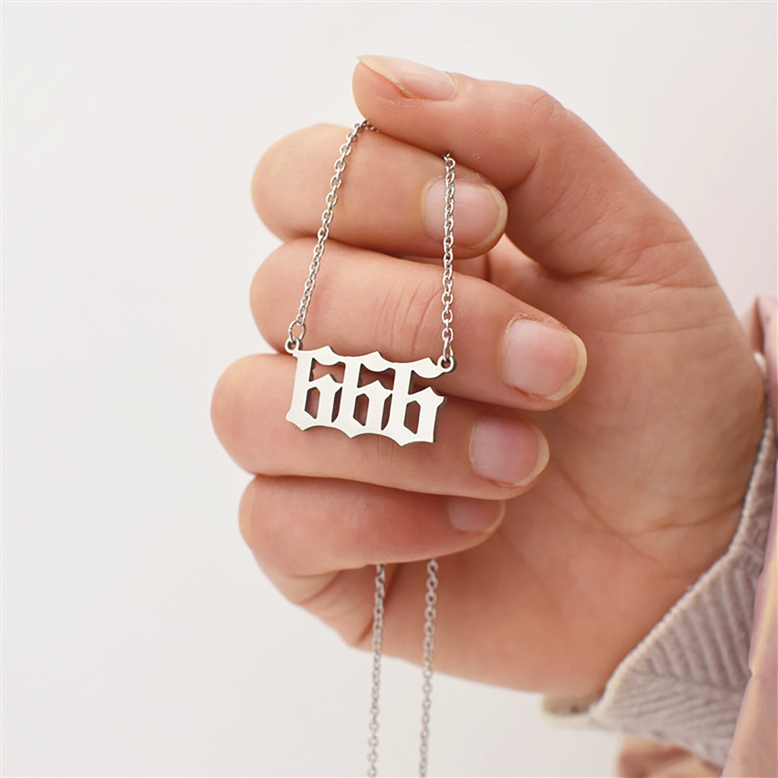 Collar con número de Ángel de acero inoxidable, colgante minimalista, 111, 222, 333, 444, 555, 666, 777, 888, 999
