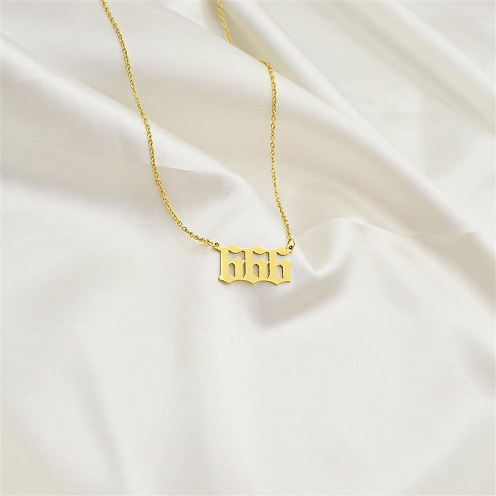 Collar con número de Ángel de acero inoxidable, colgante minimalista, 111, 222, 333, 444, 555, 666, 777, 888, 999
