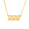 Collar con número de Ángel de acero inoxidable, colgante minimalista, 111, 222, 333, 444, 555, 666, 777, 888, 999