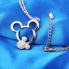 Collar de Mickey para mujer y niña, joyería de moda, regalo de Navidad, color amarillo dorado, cristal austriaco, diamantes de