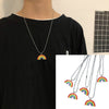 Collar de arcoíris el arcoíris después del viento y la lluvia significa belleza y suerte. COLLAR COLGANTE largo de joyería para mujer, sencillo y versátil