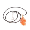 Collar de cornalina envuelta a mano para hombres y mujeres, piedra Natural curativa, Chakra de cristal, piedra de nacimiento de Julio, alambre rugoso, 1 unidad