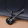 Collar de guitarra de acero inoxidable 316L para hombre, cadena de cuero, colgantes