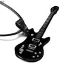 Collar de guitarra de acero inoxidable 316L para hombre, cadena de cuero, colgantes