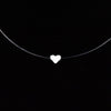 Collar de hilo de pescar transparente para mujer, cadena Invisible de Color plateado, gargantilla de diamantes de imitación, Gargantilla