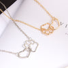Collar hueco con huella de patas de perro para mujer y niña, colgante de corazón con diseño de perro, gato, amor, joyería